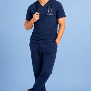 Essential Pro Classic V-Neck Scrub Top – Navy Blue
