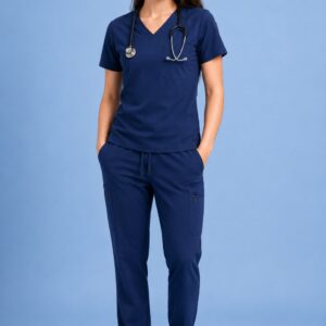 Essential Pro Classic V-Neck Scrub Top – Navy Blue
