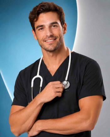 Essential Pro Classic V-Neck Scrub Top – Black