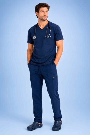 Essential Pro Classic V-Neck Scrub Top – Navy Blue