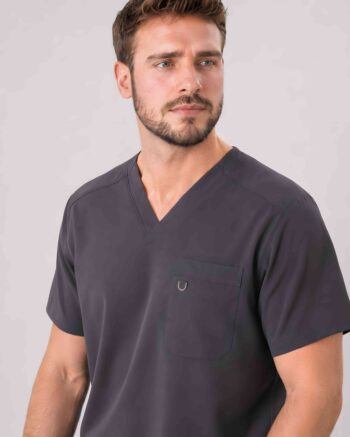 Essential Pro Classic V-Neck Scrub Top – Charcoal Gray